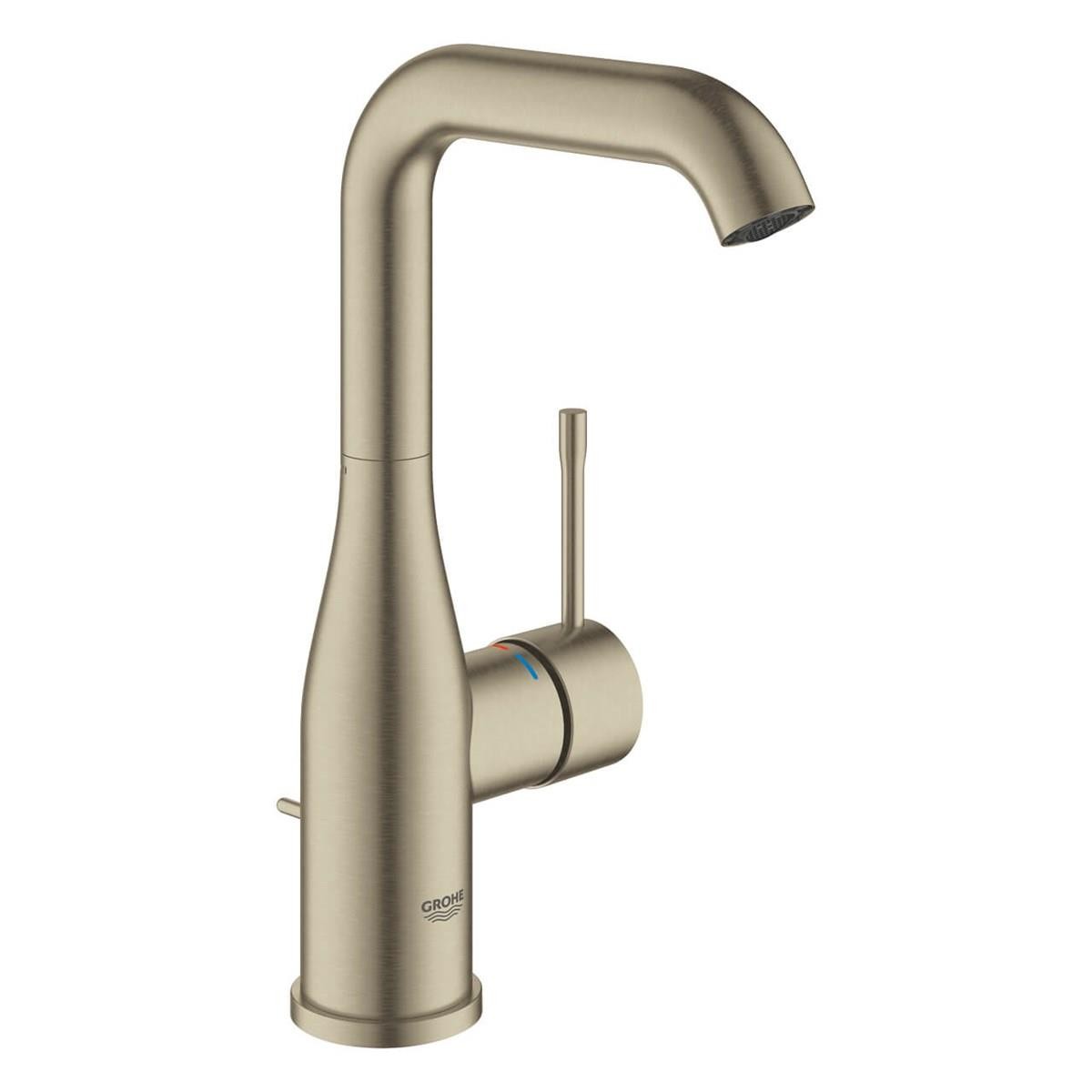 Grohe Essence New Yüksek Lavabo Bataryası, Sifon Kumandalı Fırçalı Nikel
