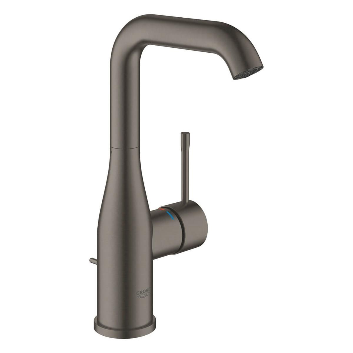 Grohe Essence New Yüksek Lavabo Bataryası, Sifon Kumandalı Fırçalı Sert Grafit