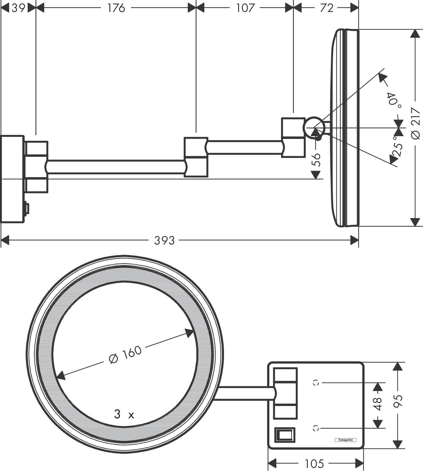 Hansgrohe Addstoris Makyaj Aynası Led'Li Parlak Altın
