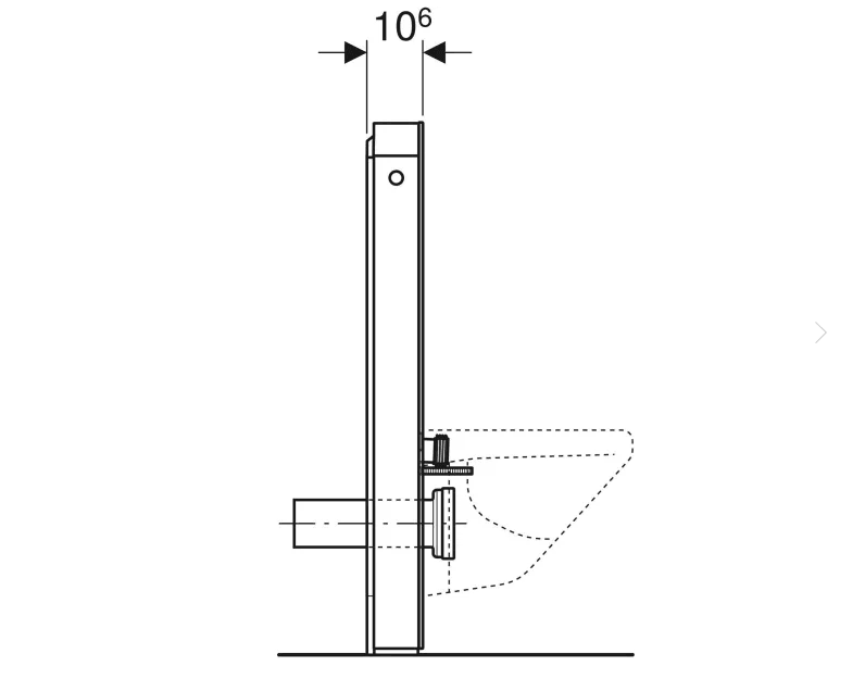 Geberit Monolith Rezervuar, Asma Klozet İçin, 101 Cm Antrasit Cam