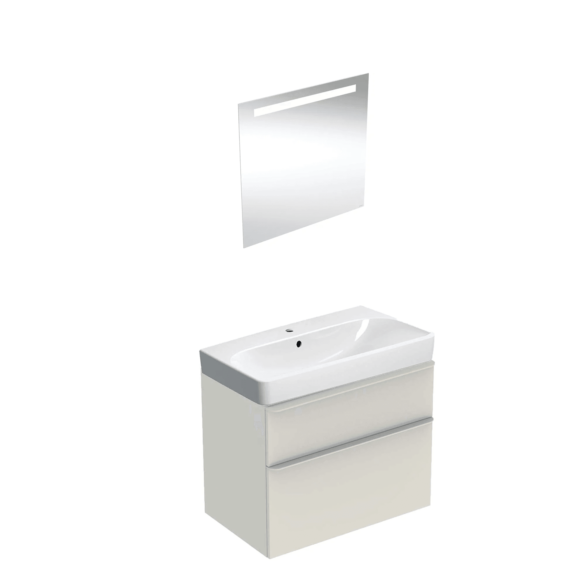 Geberit Smyle Banyo Dolabı Seti Çift Cekmeceli Kum Grisi 120 Cm