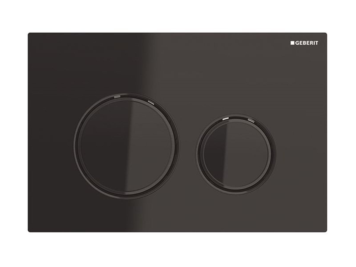 Geberit Kumanda Kapağı Sigma21-Çift Basmalı Siyah Krom Cam