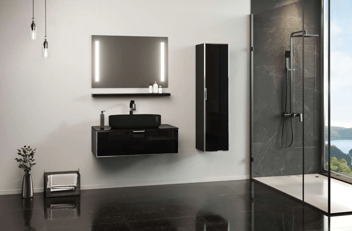 Orka Yalıköy Banyo Dolabı Takımı 90 Cm Siyah