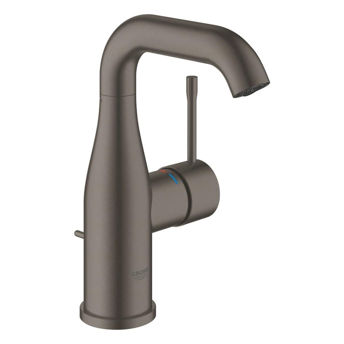 Grohe Essence New Lavabo Bataryası, Sifon Kumandalı Fırçalı Sert Grafit