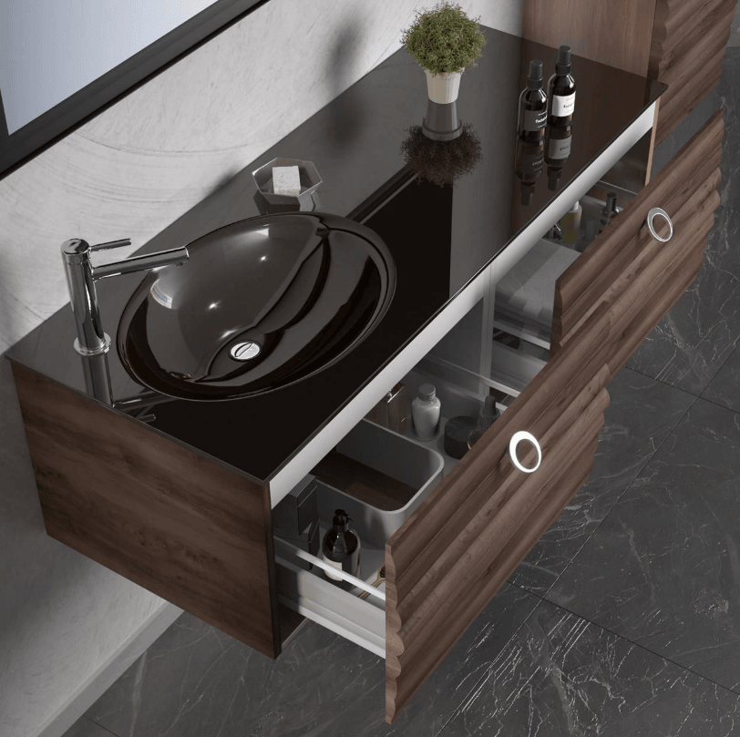 Orka Anzer Banyo Dolabı Takımı 120 Cm Ceviz