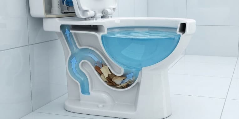 Tıkanmış klozetin 3 boyutlu modellemesi