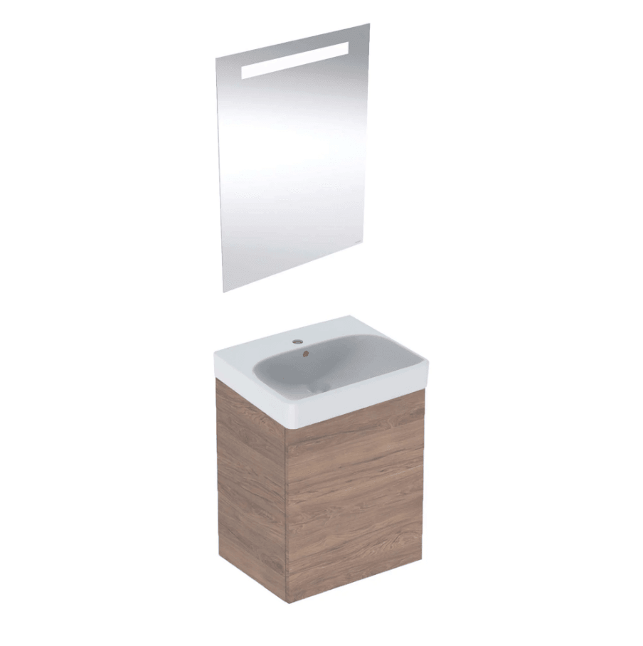 Geberit Smyle Banyo Dolabı Seti Tek Kapaklı Amerikan Ceviz 50 Cm