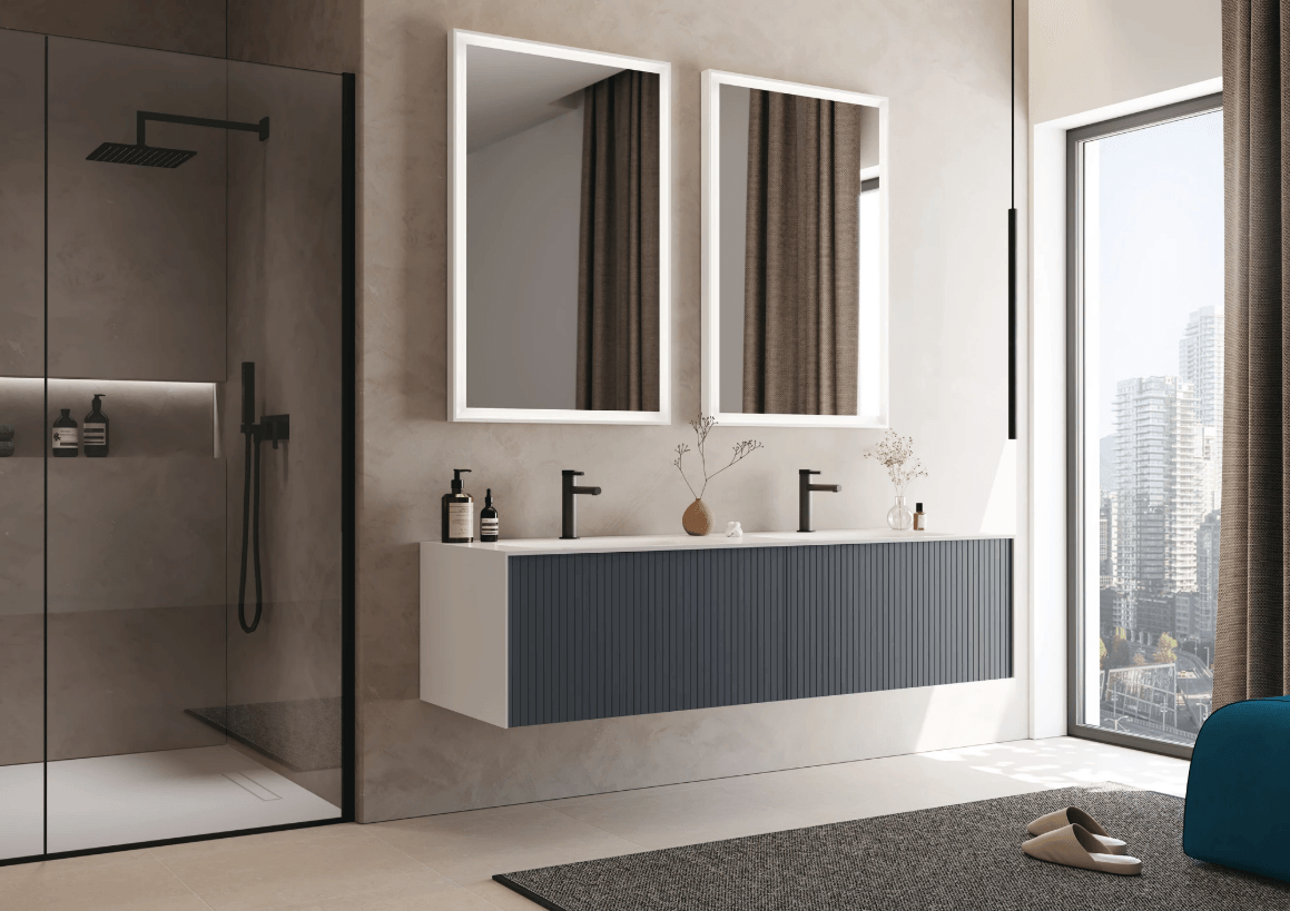 Orka Cube Banyo Dolabı Takımı 160 Cm Lake Mat Antrasit