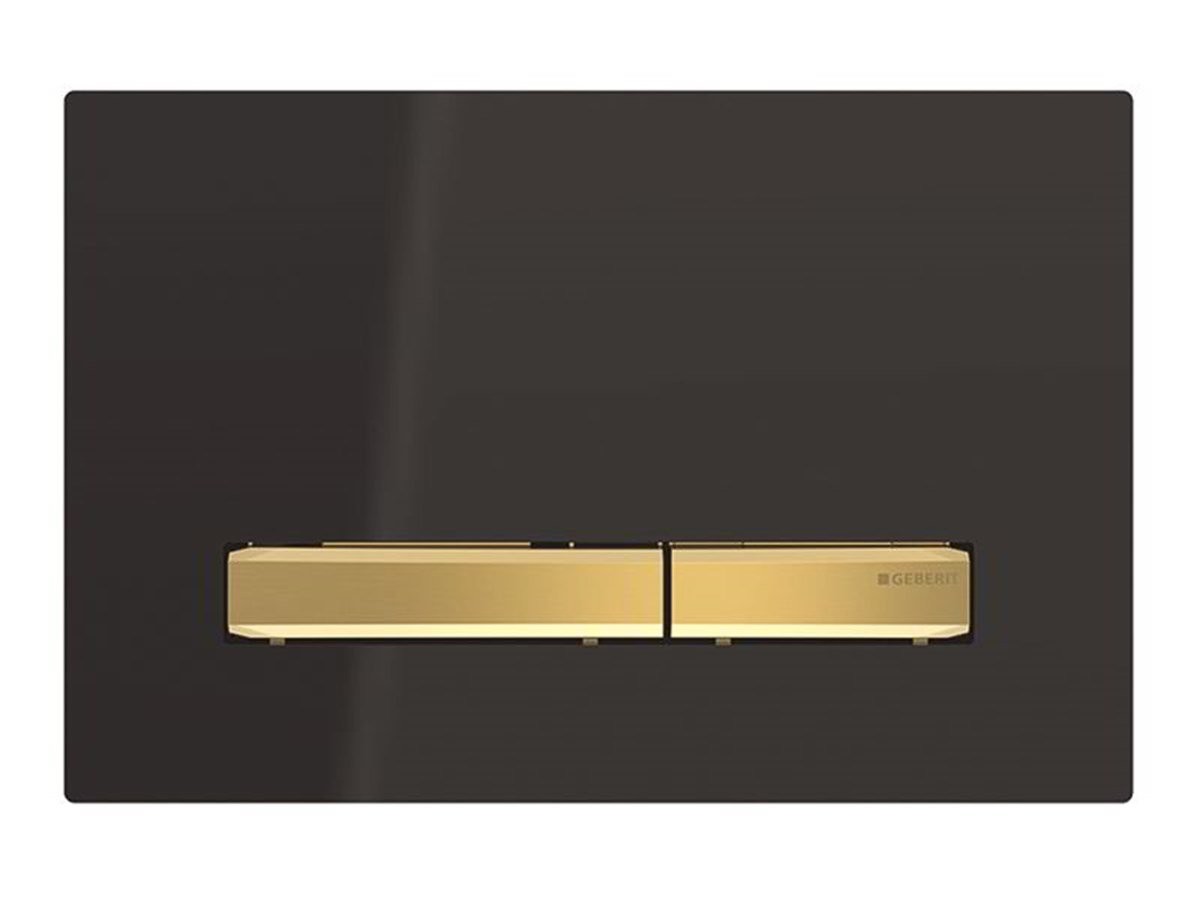 Geberit Kumanda Kapağı Sigma50-Çift Basmalı Siyah, Sarı Kapak
