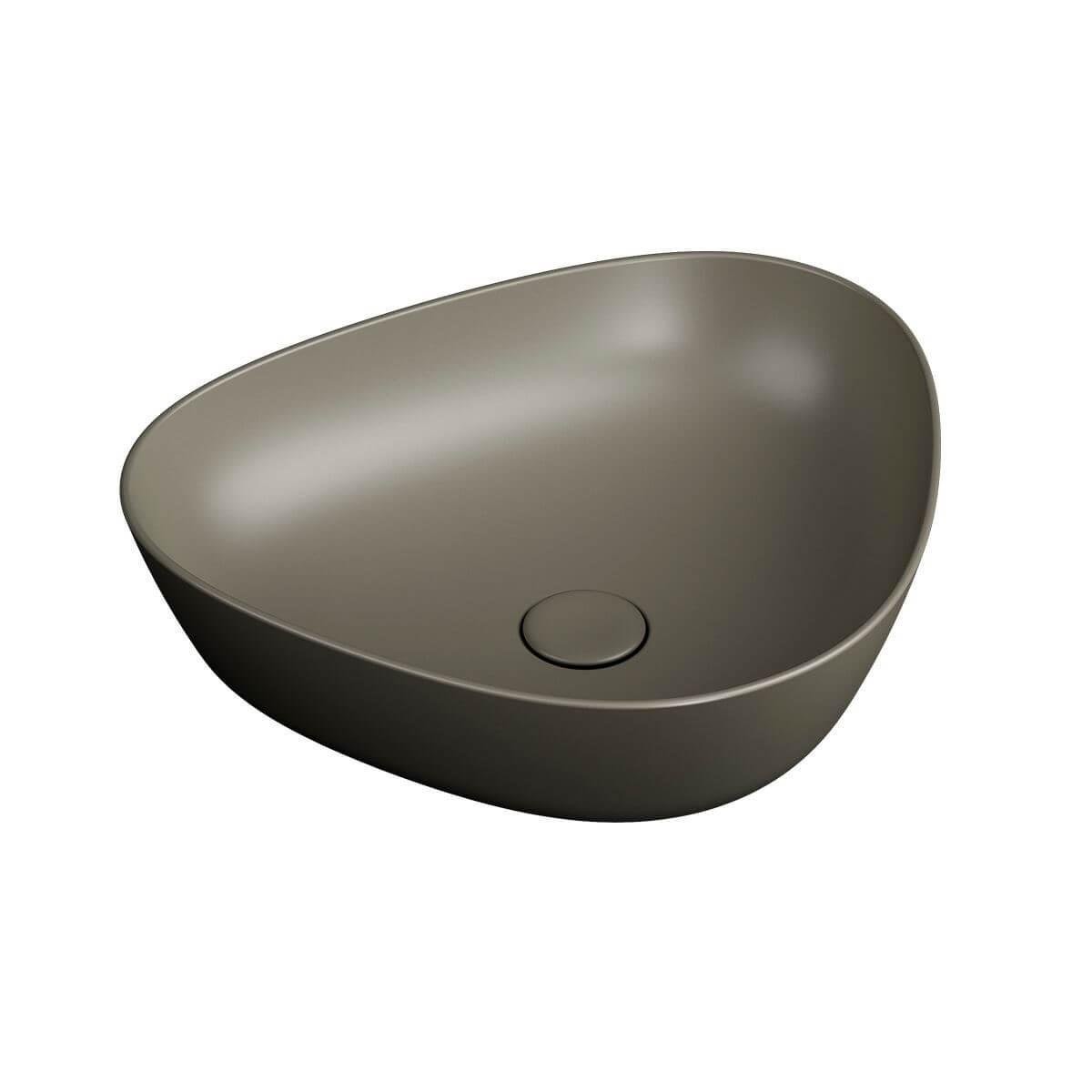 Vitra Plural Üçgen Alçak Çanak Lavabo Mat Vizon 47Cm