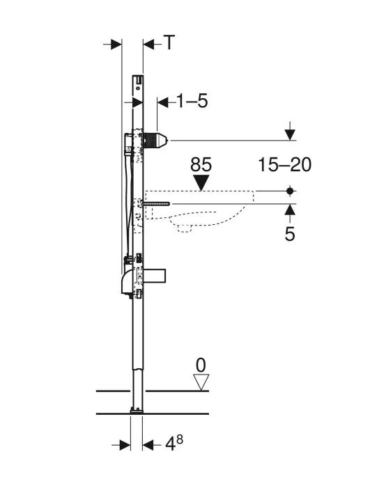 Geberit Fotoselli Lavabo Sıva Altı Grubu Duofix 130Cm