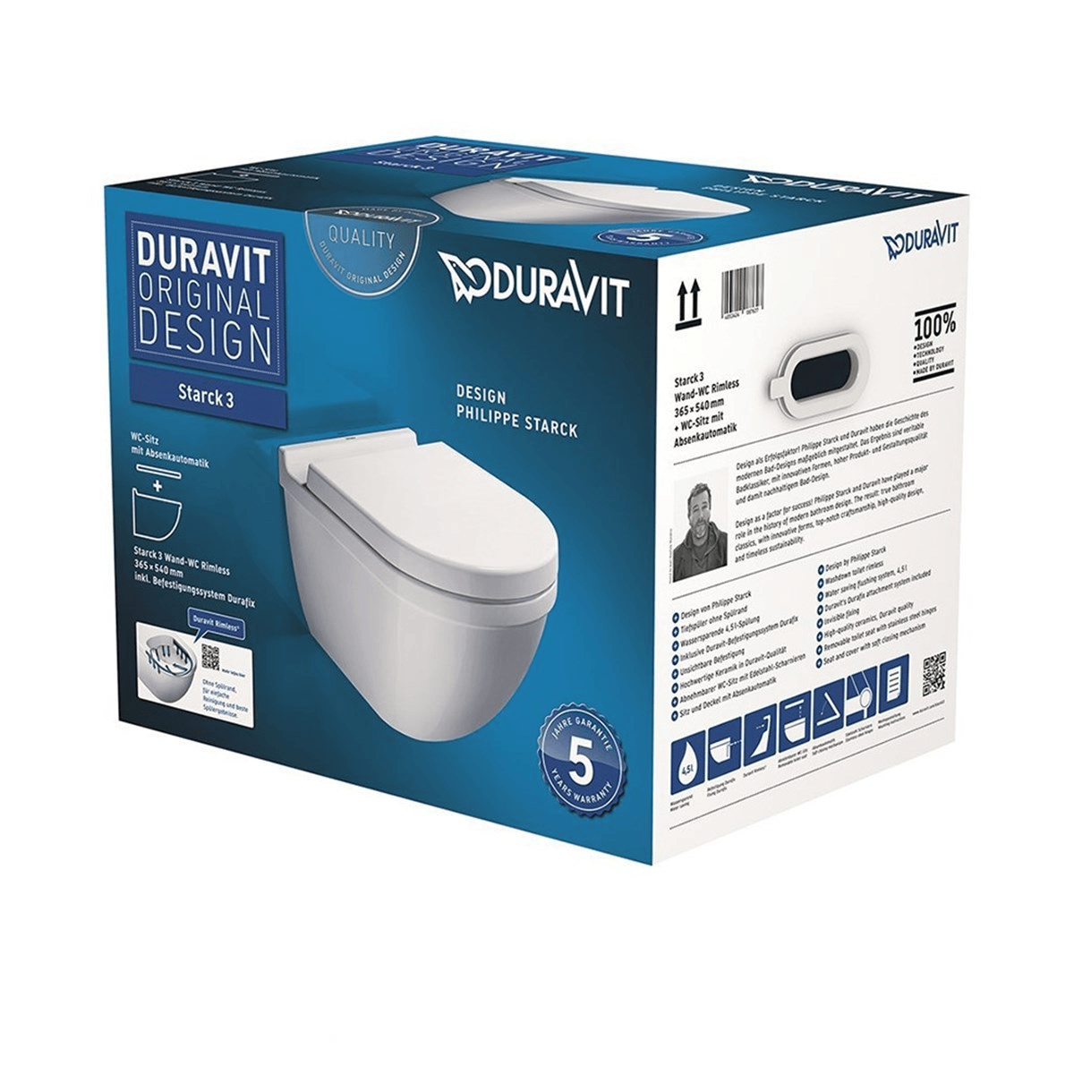 Duravit Starck 3 Kanalsız Rimless Asma Klozet Seti