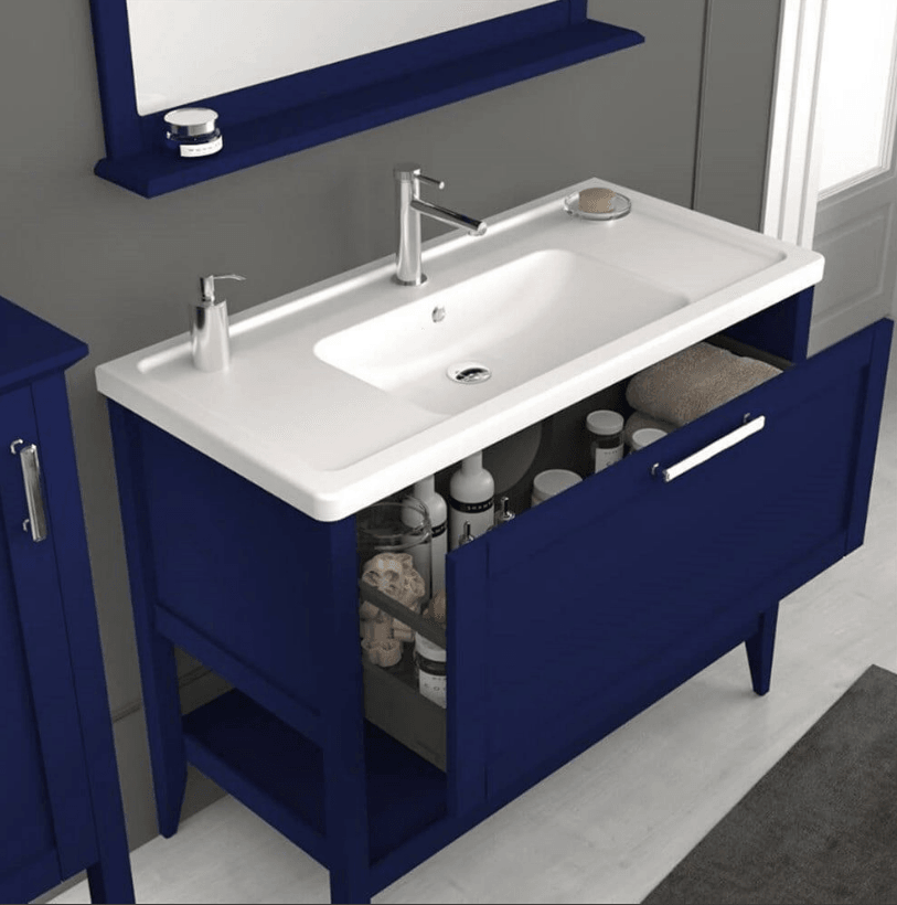 Orka Bastle Banyo Dolabı Takımı 105 Cm Mat Lacivert
