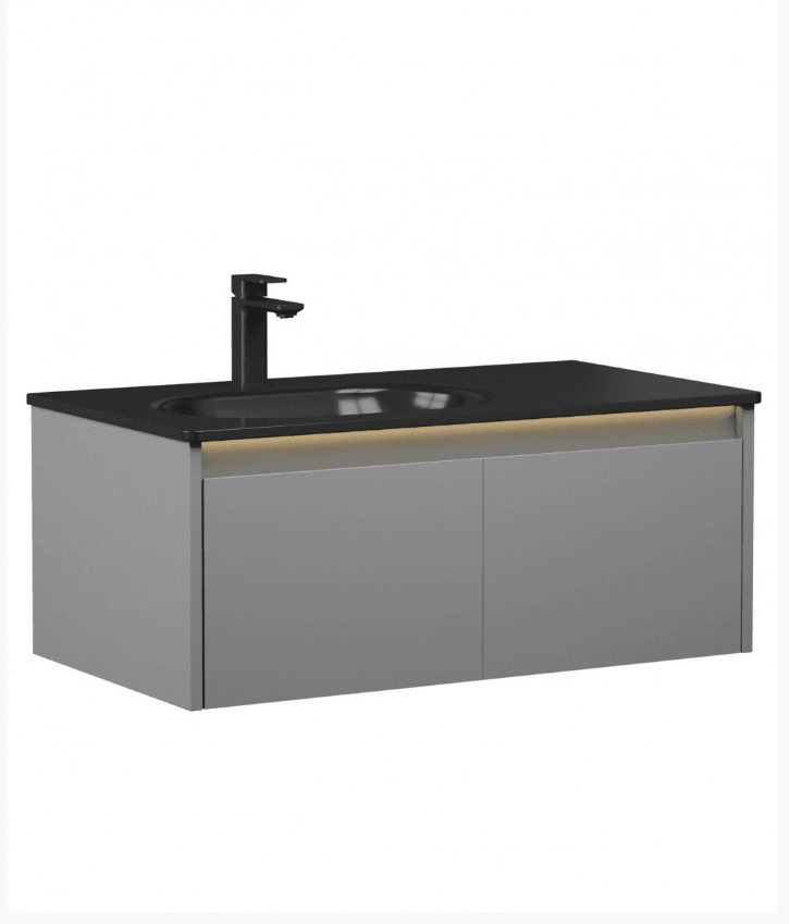 Orka Lisbon Banyo Dolabı Takımı 90 Cm Mat Gri