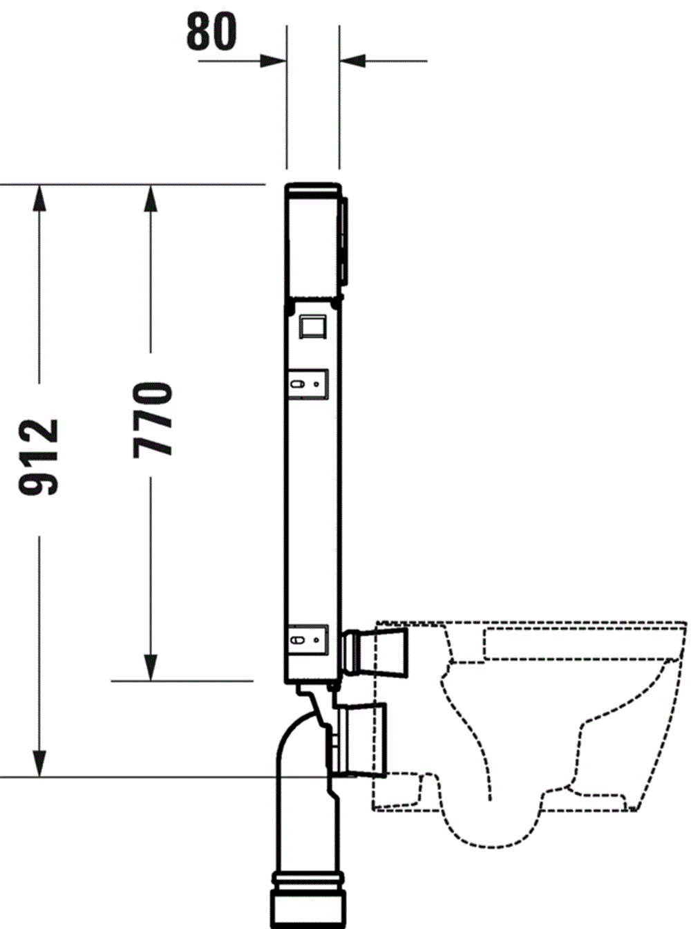 Duravit Durasystem® Gömme Rezervuar, Tuğla Duvar 8Cm