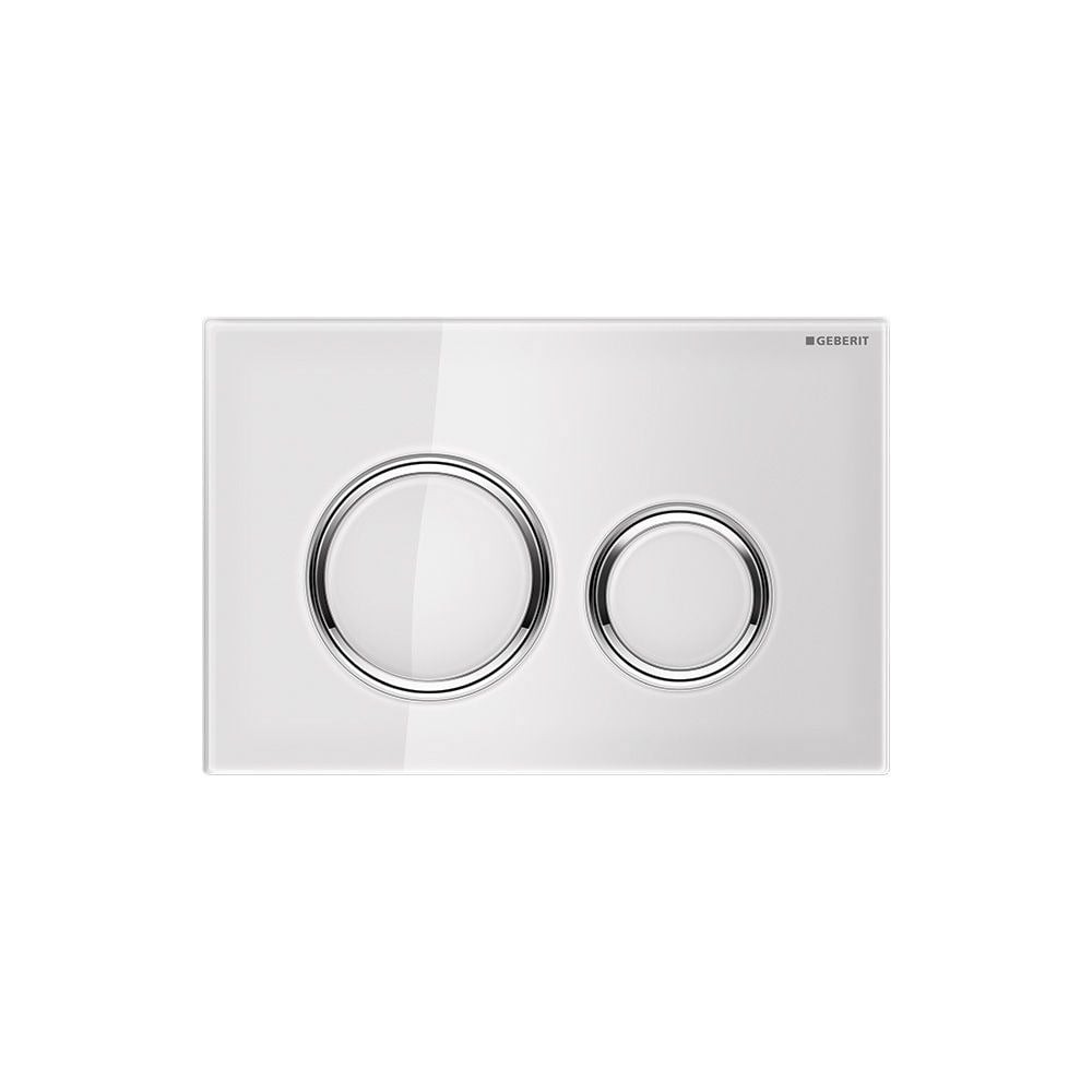 Geberit Sigma21 Kumanda Kapağı, Çift Basmalı, Beyaz Cam