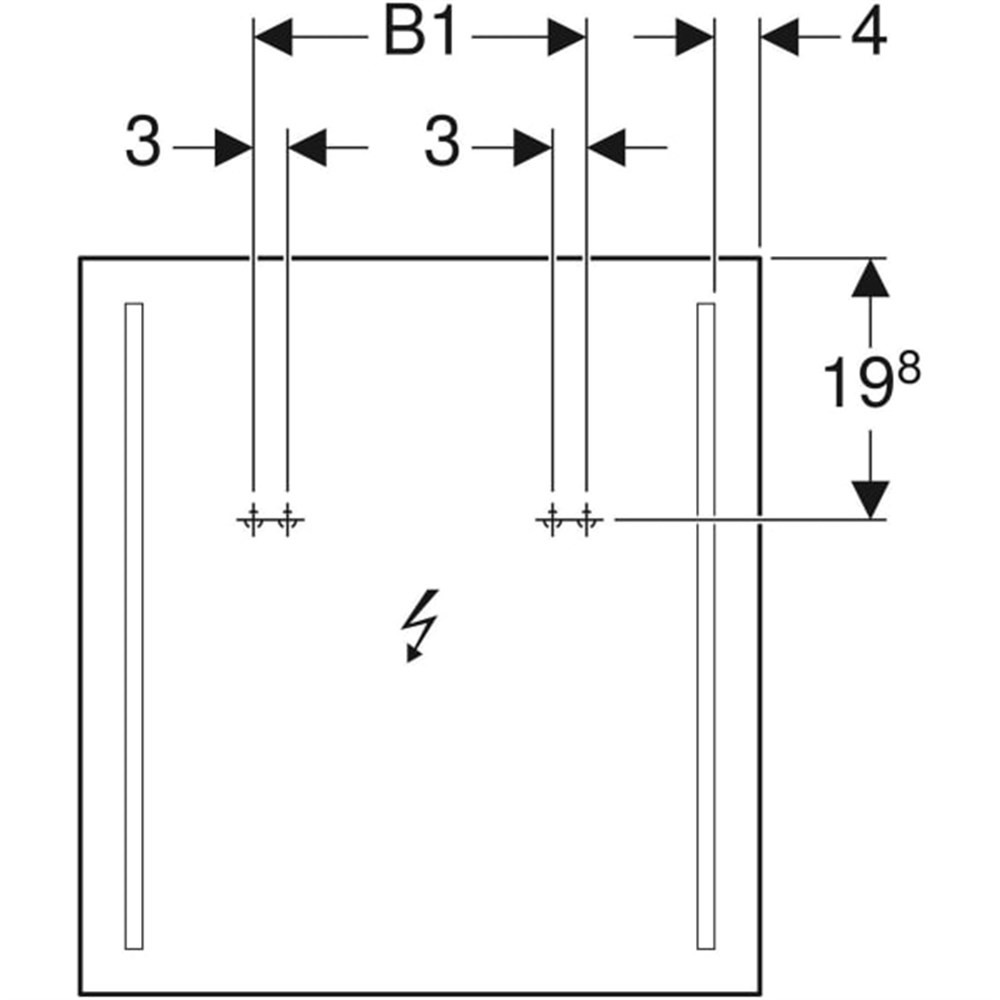 Geberit Option Basic Aydınlatmalı Ayna Çift Taraflı