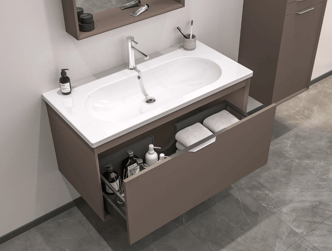 Orka Clay Banyo Dolabı Takımı, 65 Cm Toprak