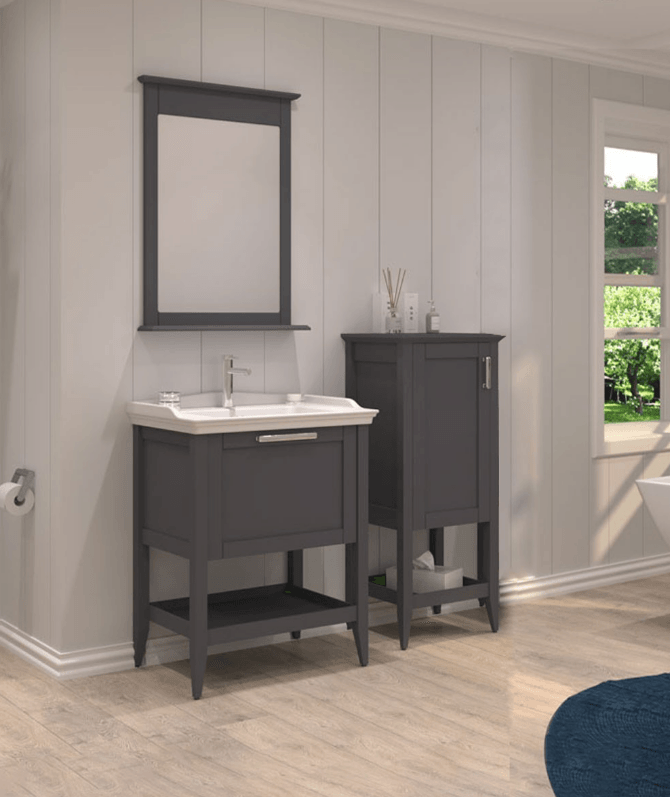 Orka Bastle Banyo Dolabı Takımı 65 Cm Mat Antasit
