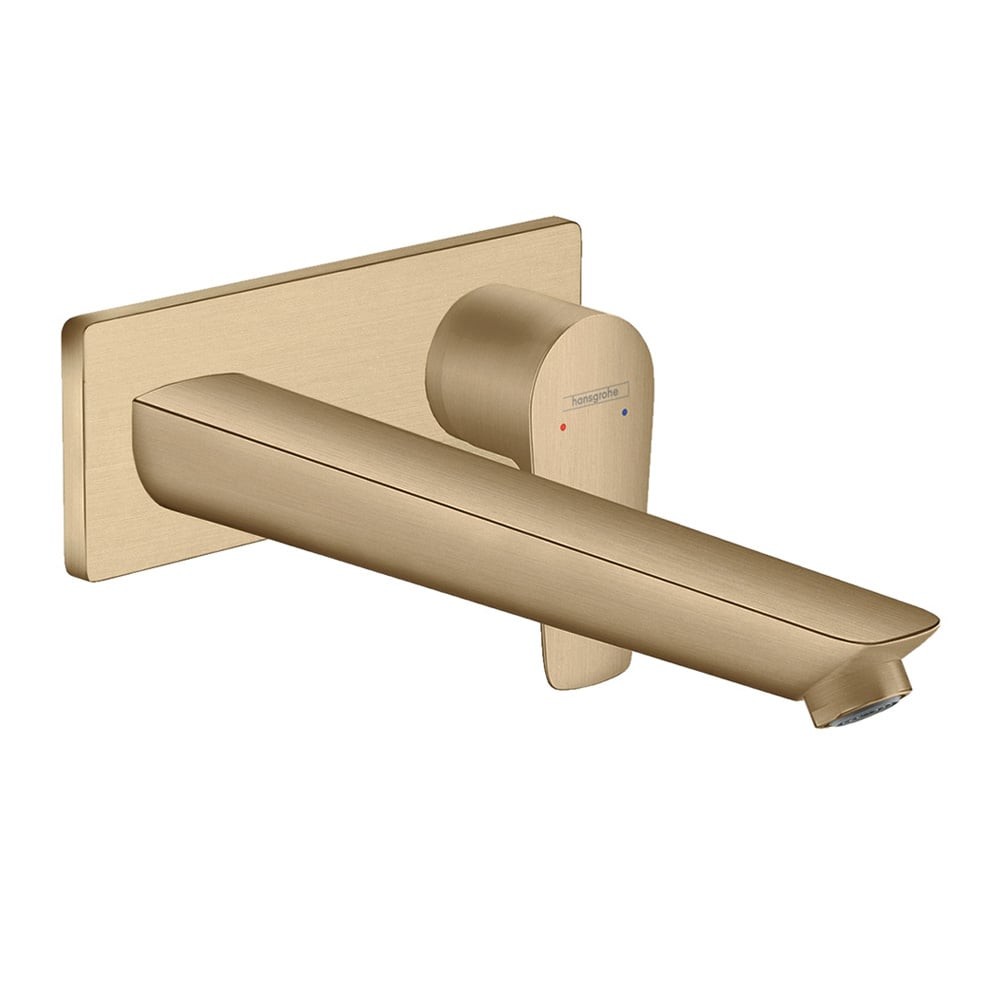 Hansgrohe Talis E Tek Kollu Lavabo Bataryası Ankastre Duvara Monte, 22,5 Cm Gaga İle Mat Bronz