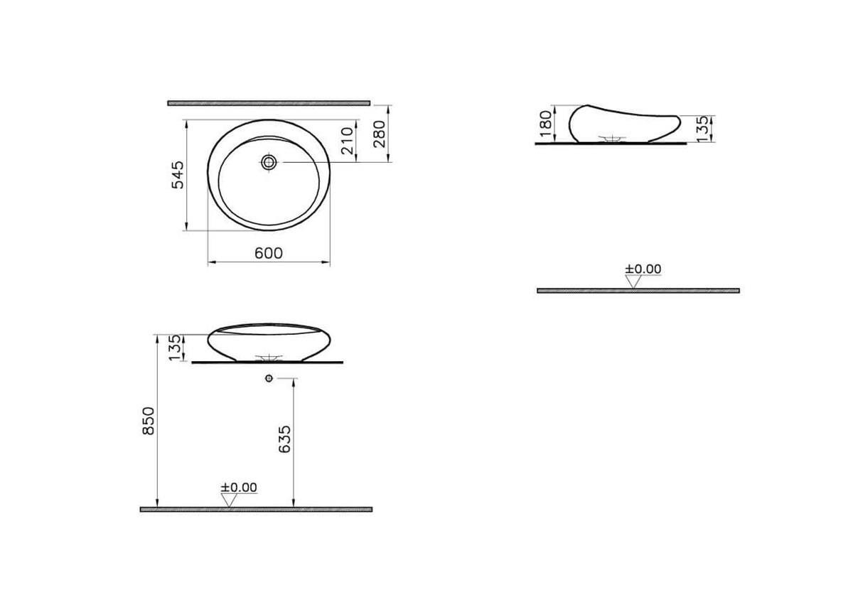 Vitra İstanbul Çanak Lavabo Beyaz 60Cm