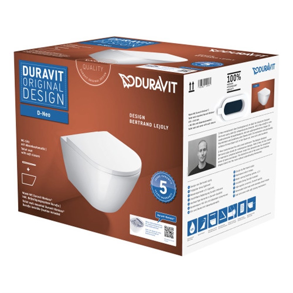 Duravit D-Neo Rimless Hygiene Glaze Asma Klozet Seti