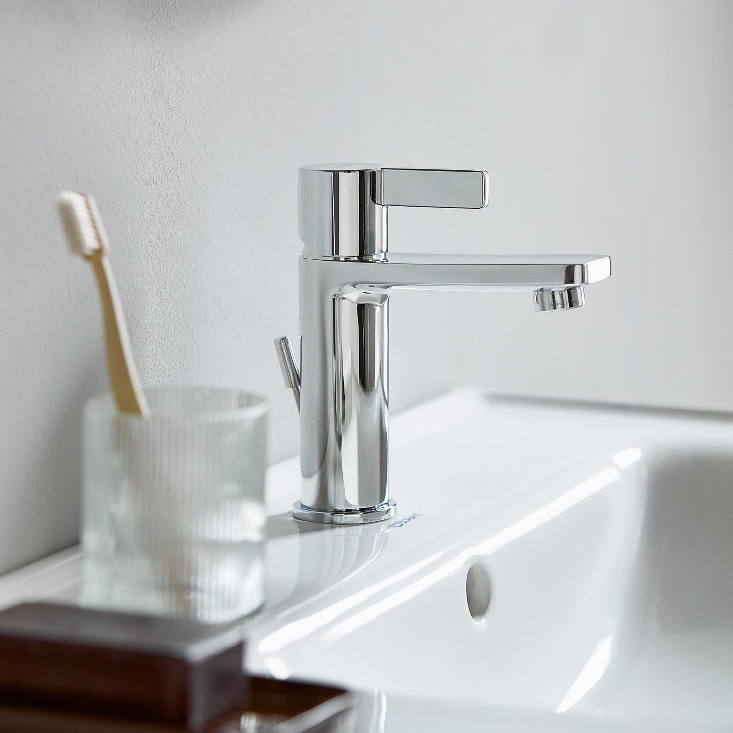 Duravit D-Neo Lavabo Bataryası Medium Sifon Kumandalı Freshstart Parlak Krom