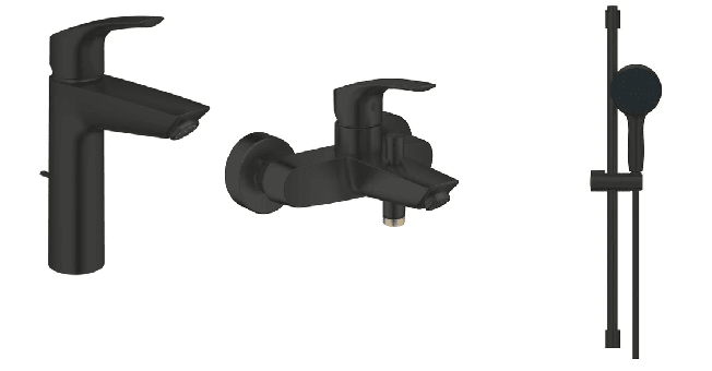 Grohe Eurosmart Slm Siyah Duş Seti