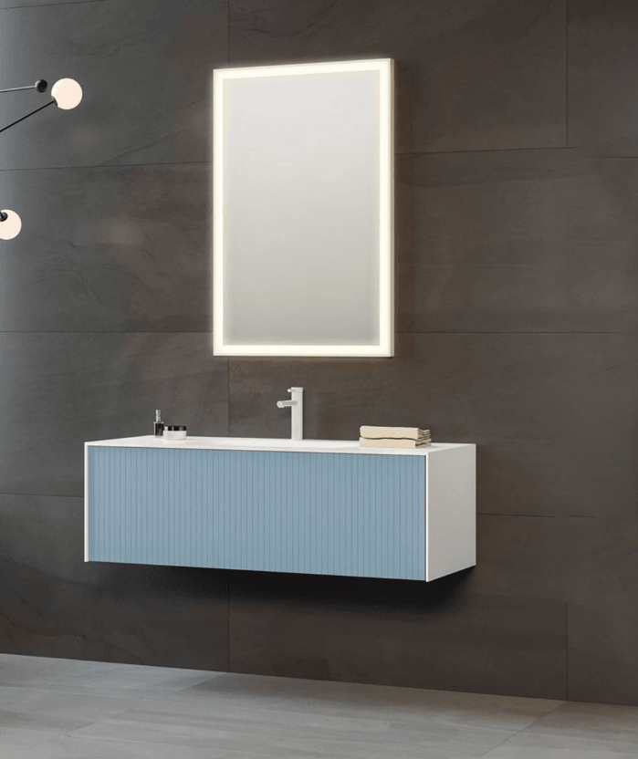 Orka Cube Banyo Dolabı Takımı 100 Cm Lake Mat Açık Mavi