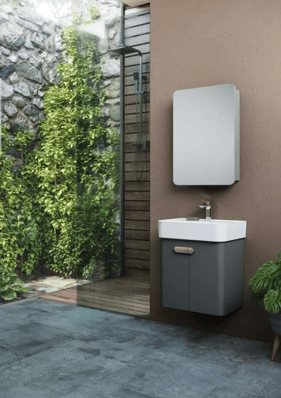 Orka Orbit Banyo Dolabı Takımı 55 Cm Parlak Lake Antrasit