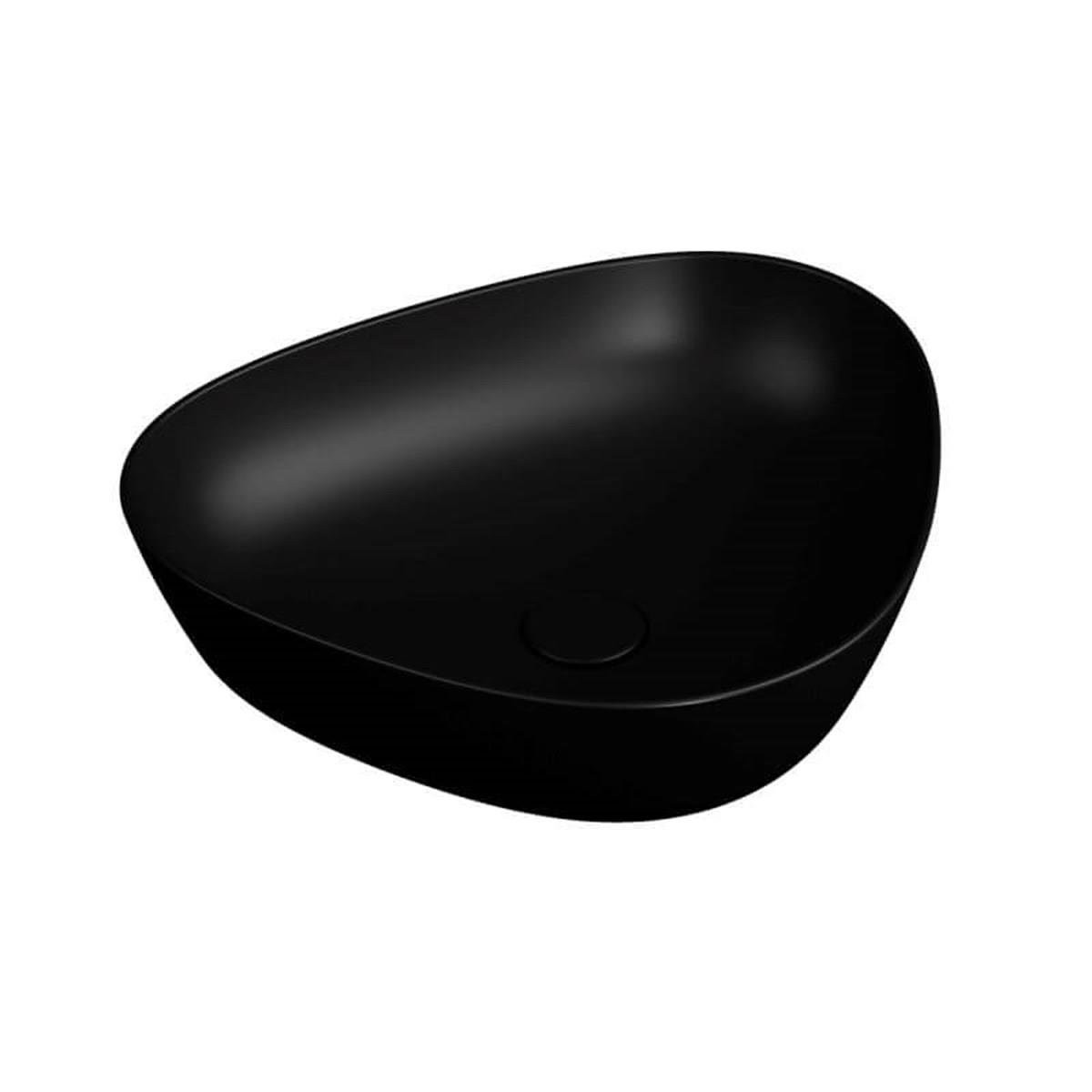 Vitra Plural Üçgen Alçak Çanak Lavabo Mat Siyah 47Cm