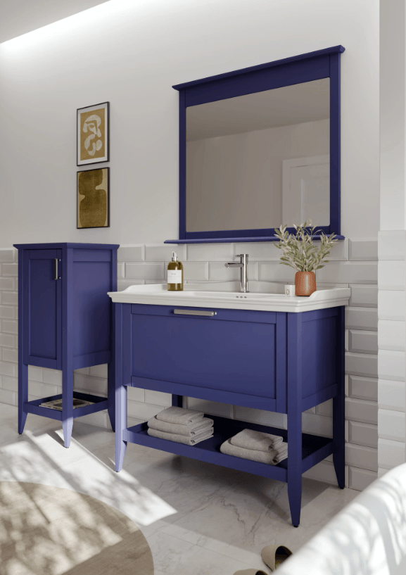 Orka Bastle Banyo Dolabı Takımı 65 Cm Mat Lacivert