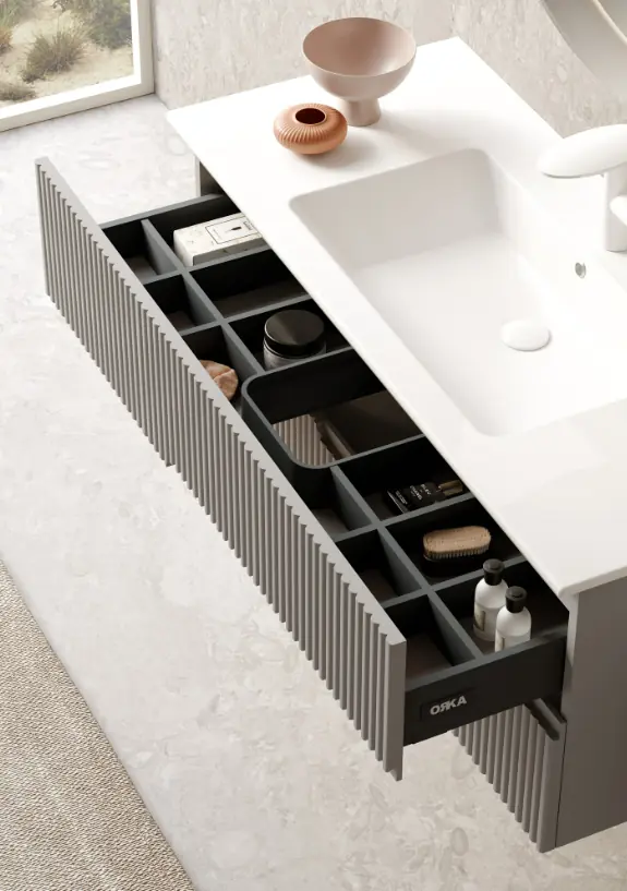 Orka Moonlight Banyo Dolabı Takımı 70 cm Lake Mat Vizon Ledli Ayna