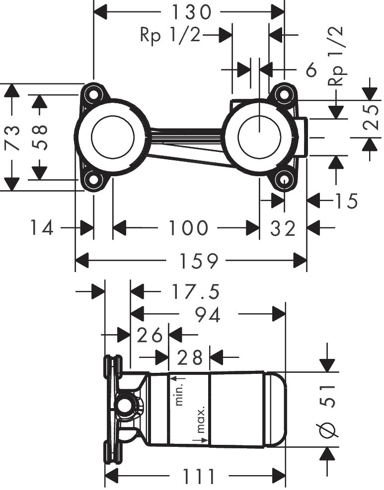 Hansgrohe Ankastre Lavabo Bataryası (Sıva Altı Grubu) 13622180