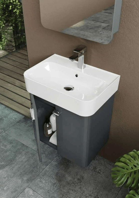 Orka Orbit Banyo Dolabı Takımı 55 Cm Parlak Lake Antrasit