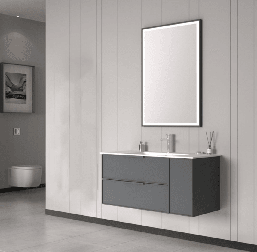 Orka Solid Banyo Dolabı Takımı 120 Cm Mat Lake Antrasit