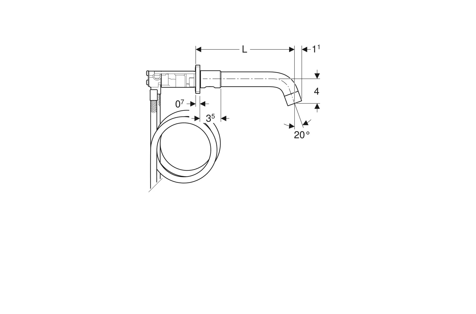 Geberit One Ankastre Lavabo Bataryası 16 Cm Krom