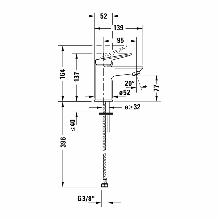 Duravit Wave Lavabo Bataryası Small Parlak Krom