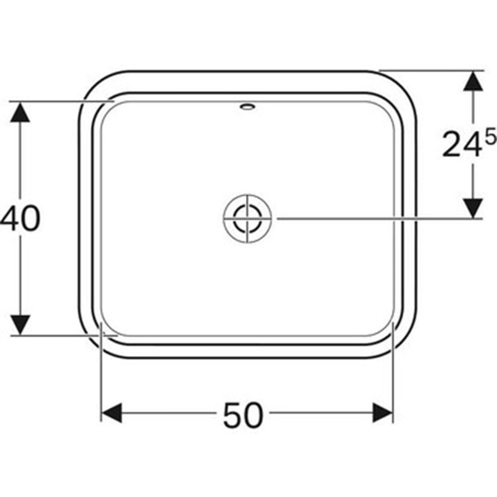 Geberit Variform Tezgah Altı Lav, Dikdörtgen 50X40