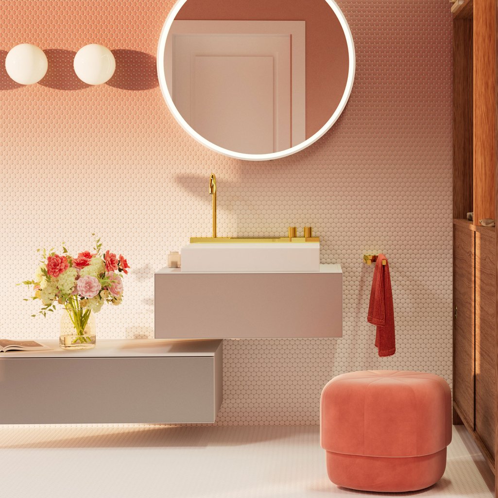 Hansgrohe Avalegra AquaUnit 58x48 cm Lavabo Bataryalı Parlak Altın