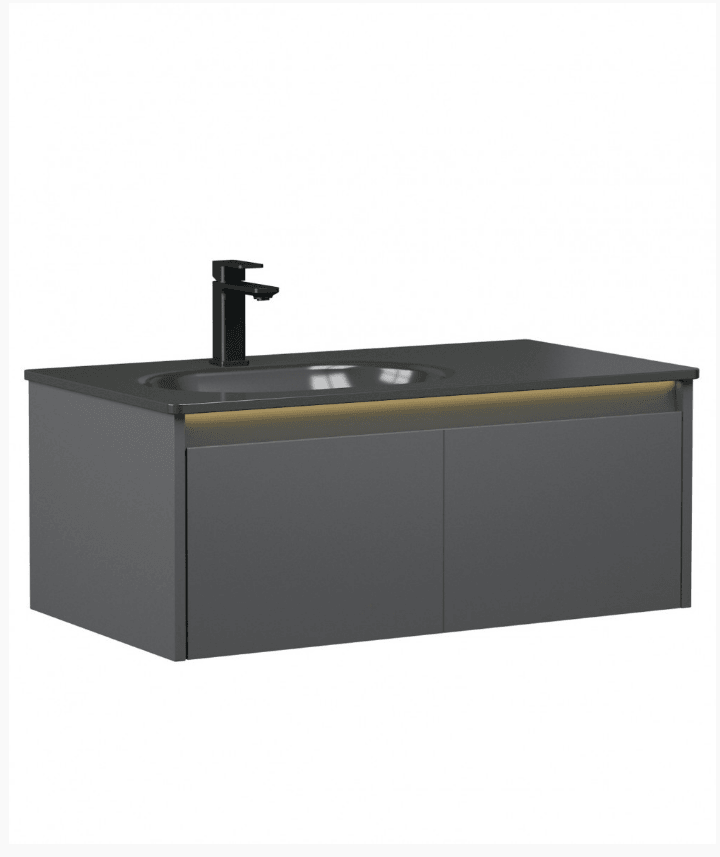 Orka Lisbon Banyo Dolabı Takımı 90 Cm Mat Antrasit