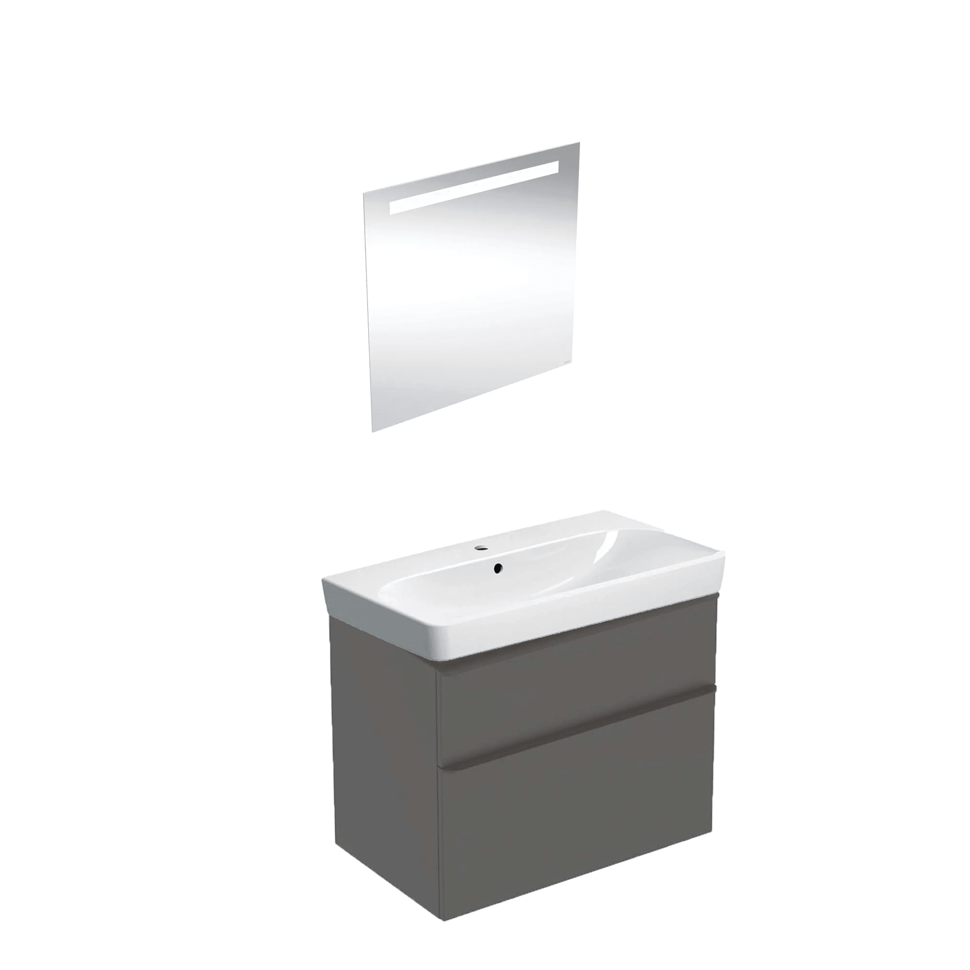 Geberit Smyle Banyo Dolabı Seti Çift Cekmeceli Mat Antrasit 120 Cm