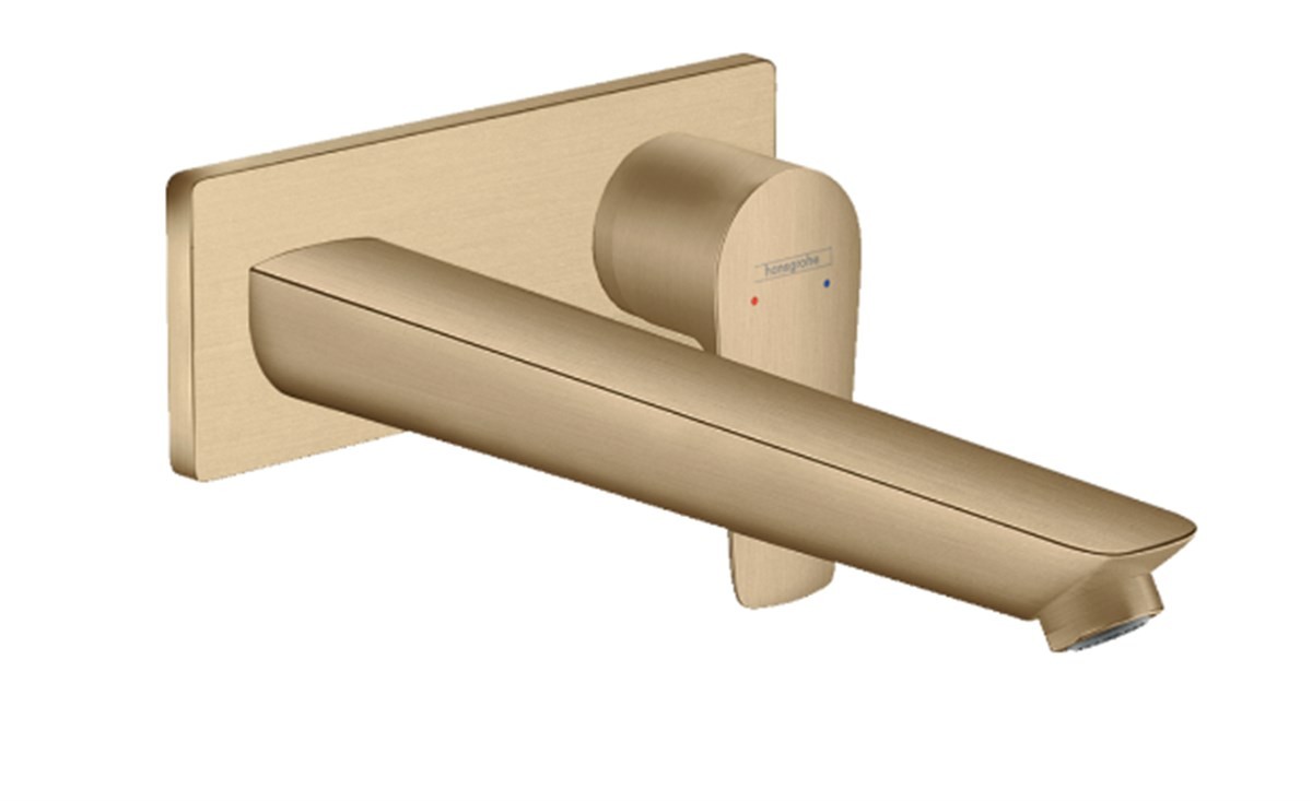 Hansgrohe Talis E Tek Kollu Lavabo Bataryası Ankastre Duvara Monte, 22,5 Cm Gaga İle Mat Bronz