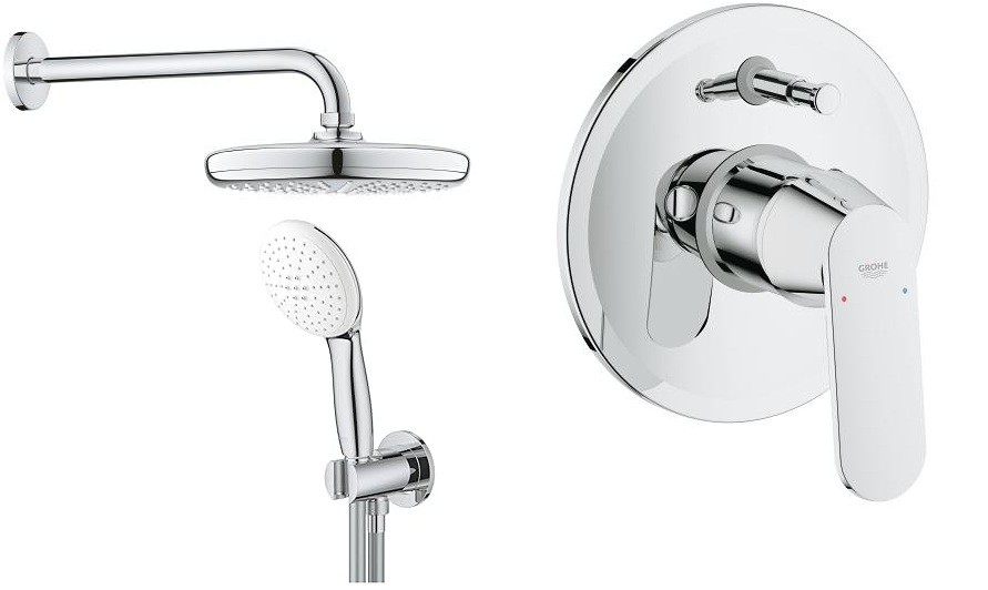 Grohe Eurocosmo Ankastre Duş Seti Yuvarlak Krom