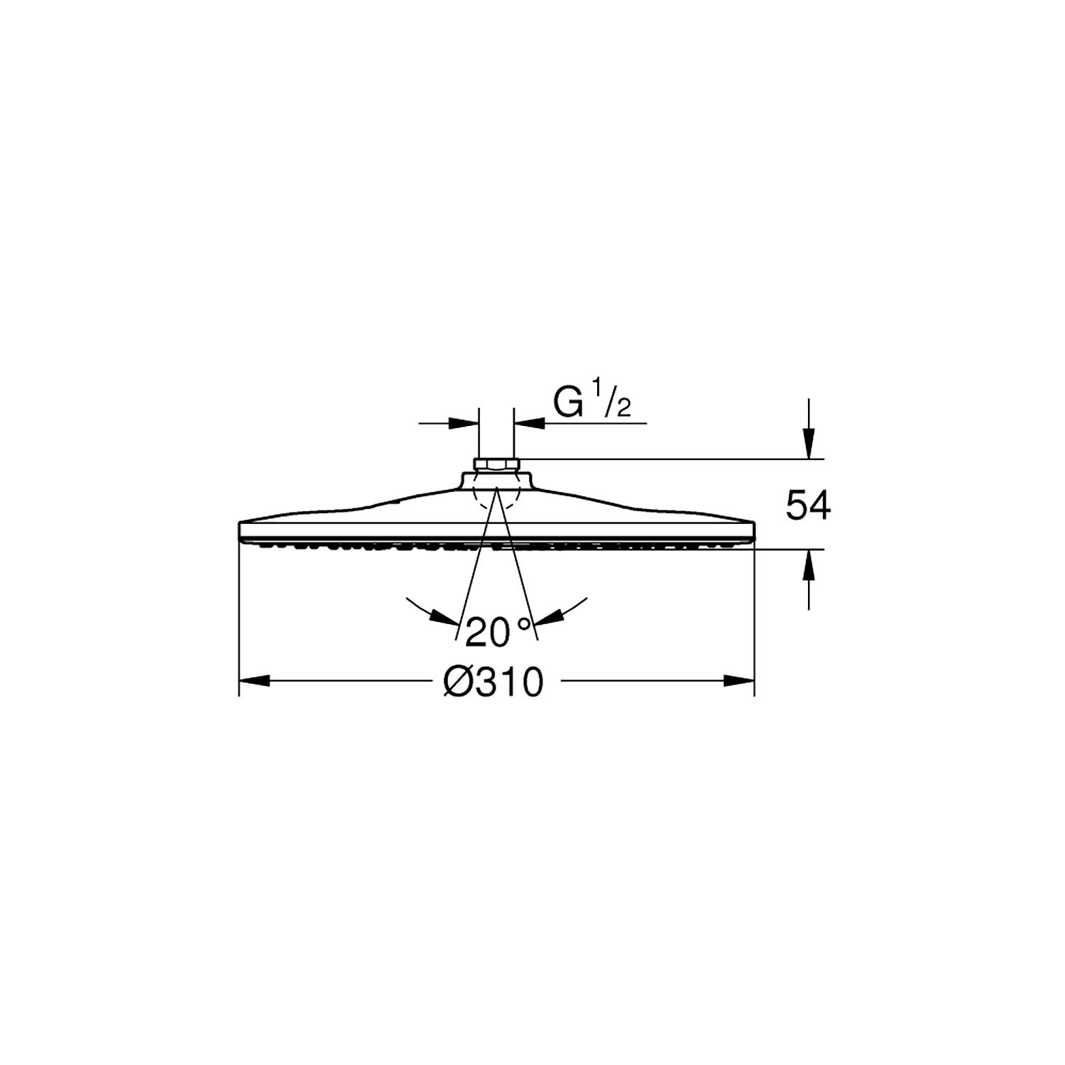 Grohe Rainshower Mono 310 Tepe Duşu 30 cm Parlak Krom