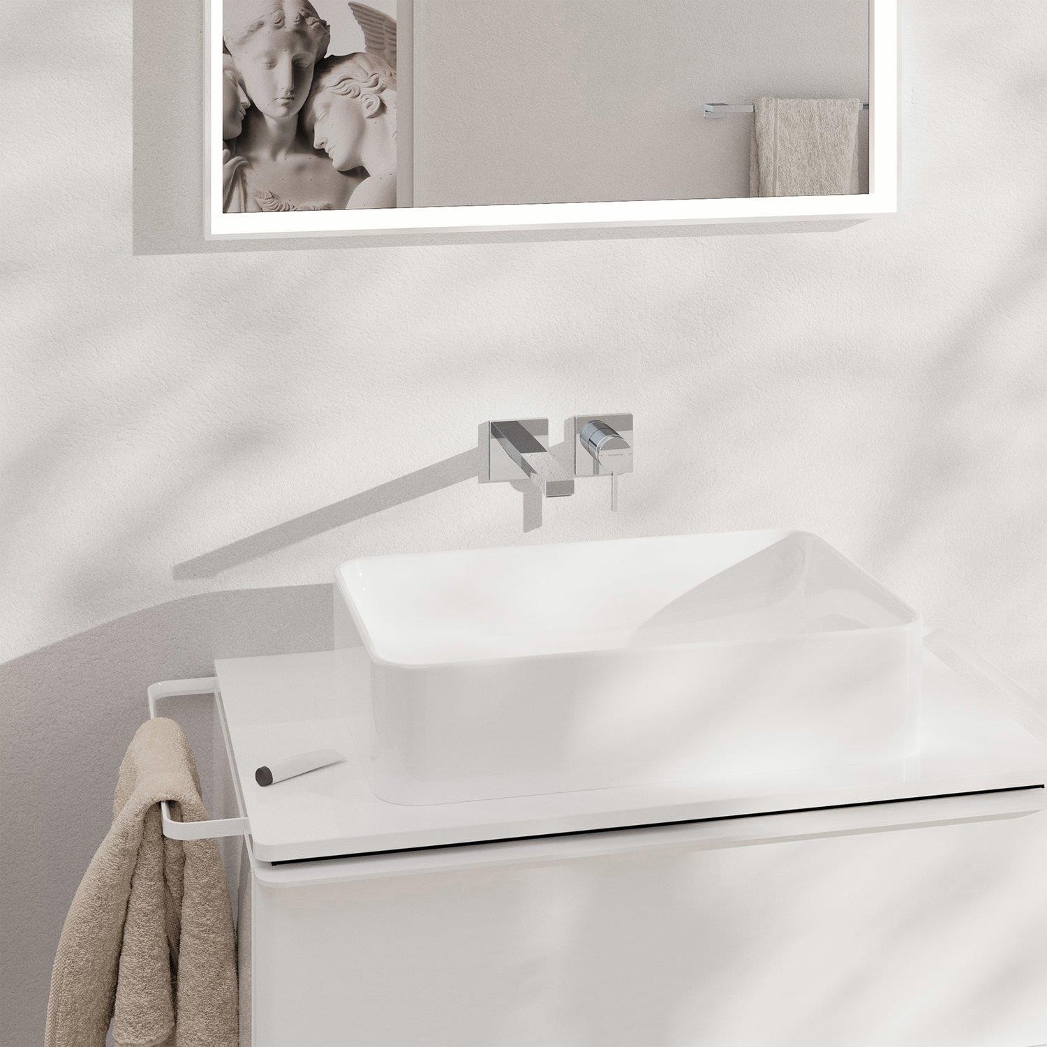 Hansgrohe Tecturis E Tek Kollu Lavabo Bataryası Ankastre Duvara Monte Ecosmart 22,5 Cm