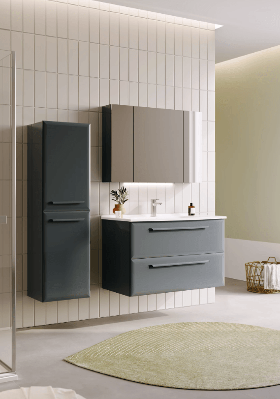 Orka Nuvola Banyo Dolabı Takımı 65 Cm Parlak Lake Antrasit