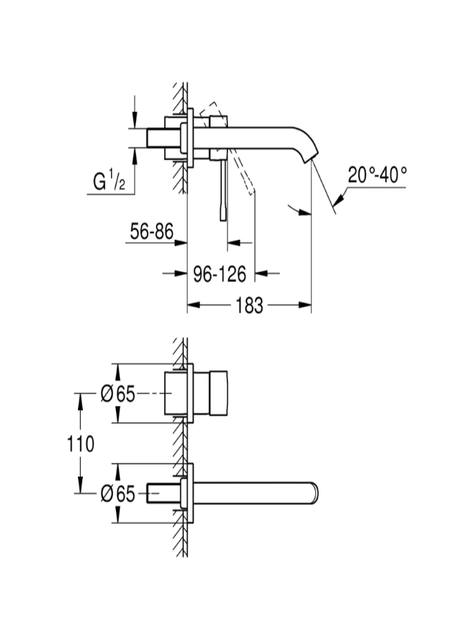 Grohe Essence New Duvardan Ankastre Lavabo Bataryası