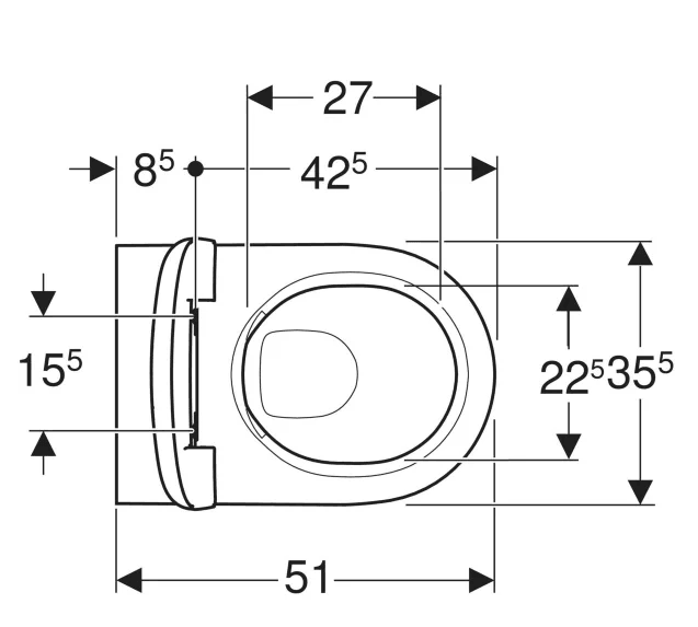 Geberit Smyle Round Rimfree Asma Klozet Seti