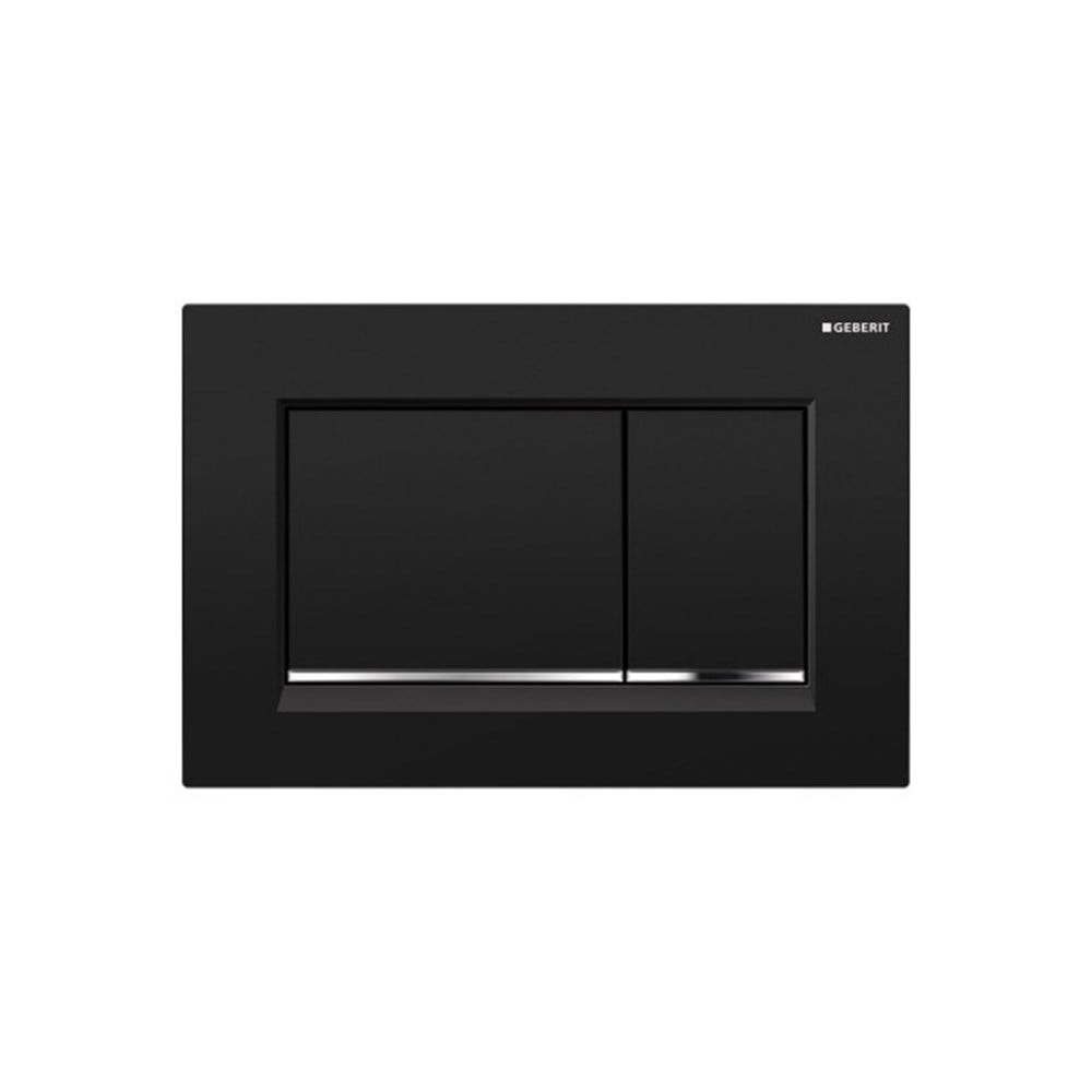 Geberit Sigma30 Kumanda Kapağı, Çift Basmalı, Siyah/Parlak/Siyah